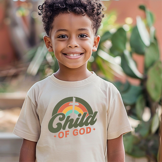 Tan Child Of God T-Shirt | Kids T-Shirt | Unisex Christian Apparel | Cute Christian Shirts