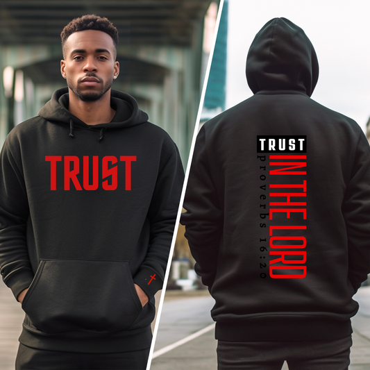 Black | Trust In The Lord Hoodie | Mens stylish Apparel | Mens Apparel | Christian Apparel