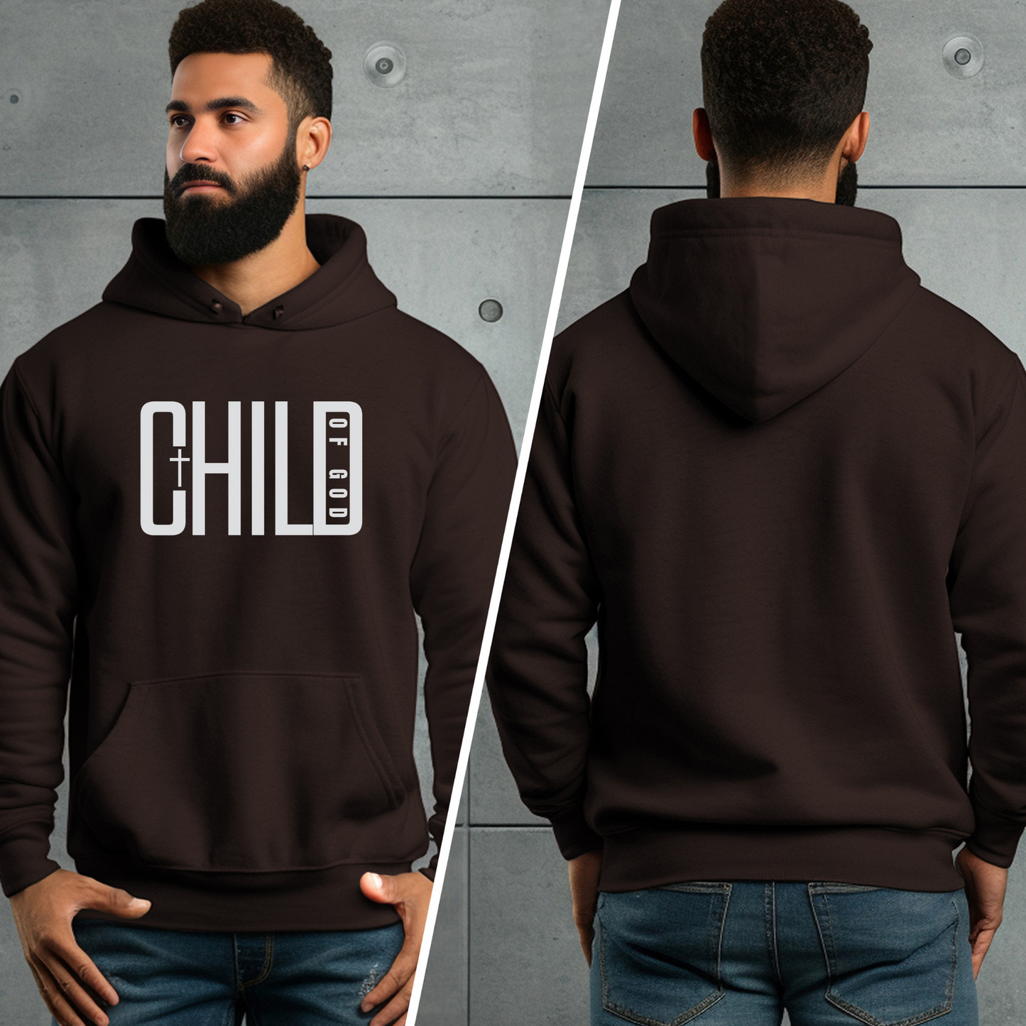 Child of God Hoodie| Black\Burgundy Hoodie | Mens Stylish Apparel | Mens Christian Top