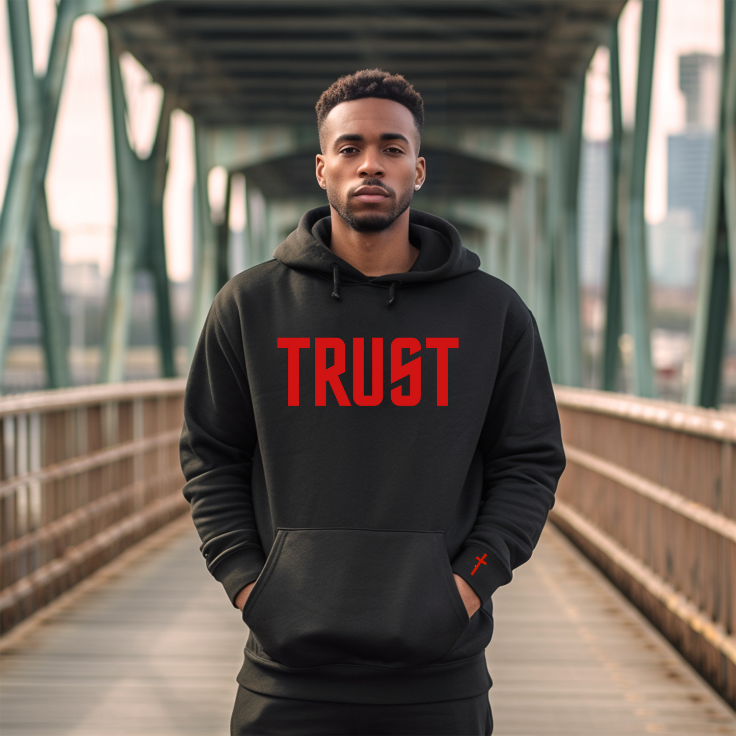 Black | Trust In The Lord Hoodie | Mens stylish Apparel | Mens Apparel | Christian Apparel