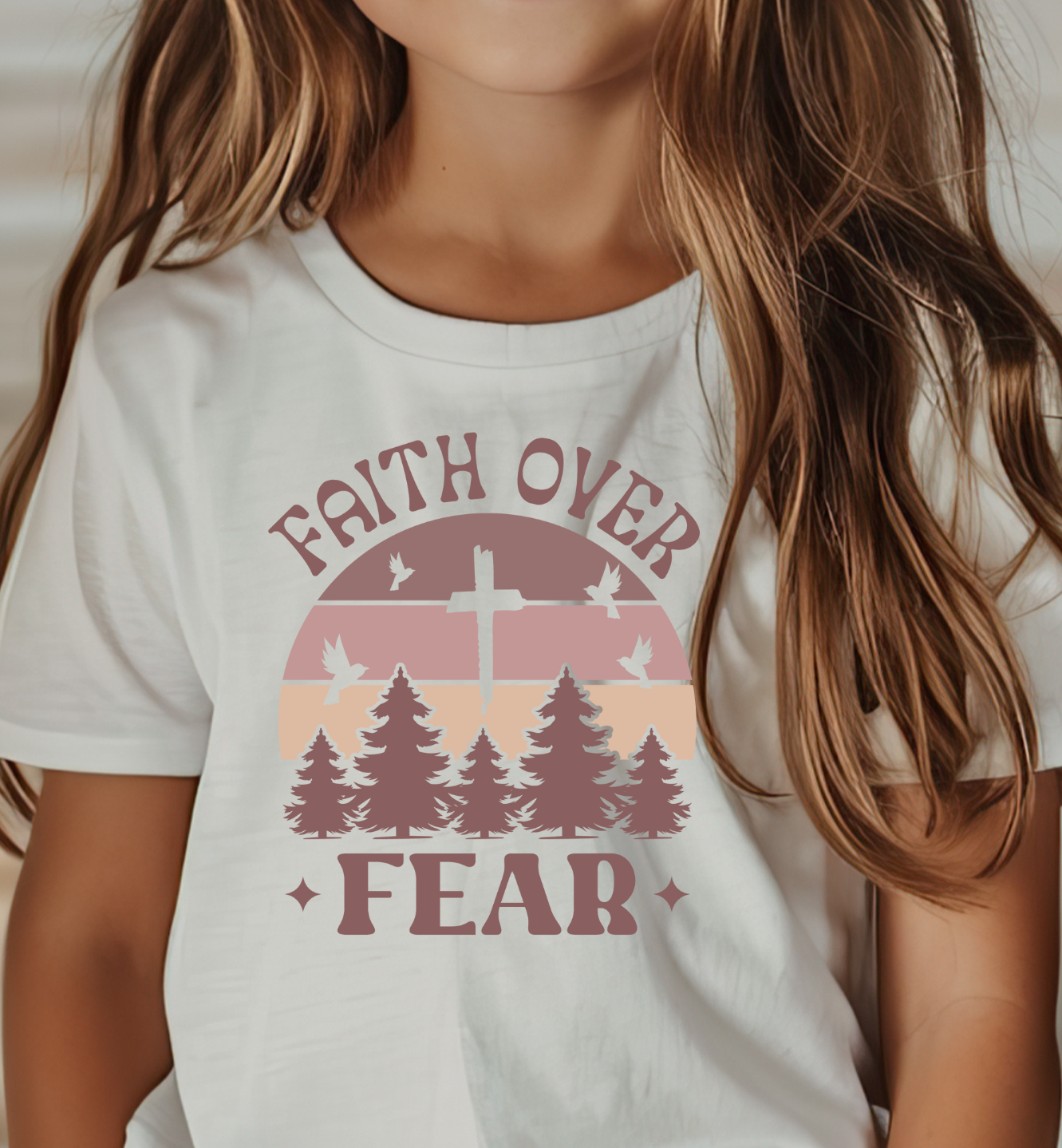 Faith Over Fear Kids Christian T-Shirt | Cute Christian Kids Shirts | Faith Kids Shirts